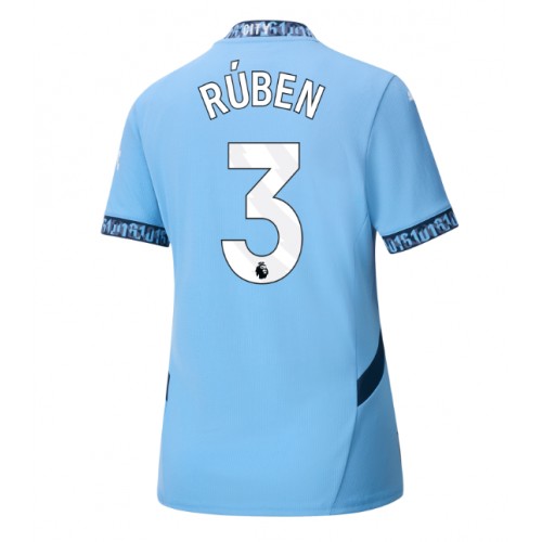 Fotbalové Dres Manchester City Ruben Dias #3 Dámské Domácí 2024-25 Krátký Rukáv